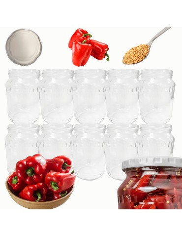 Słoiki - Słoiki 720ml 0,7l soki ogórki papryka fasolka szparagi 10sztuk 82mm PZH - product 14