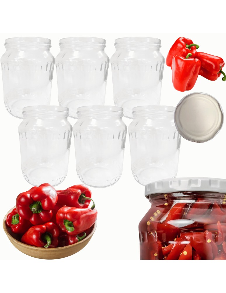 Słoiki - Słoiki 720ml 0,7l soki ogórki papryka kompot fasolka szparagi 6sztuk 82mm - product MODO24.PL 14
