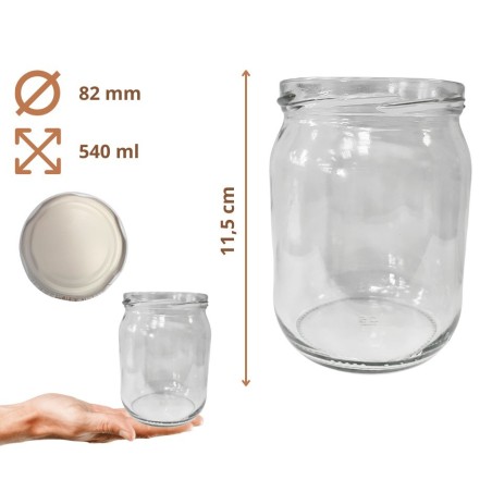 Słoiki 540ml 10 KOMPLETÓW z POKRYWKĄ słoiki na pasztet dżemy zaprawy 82mm
