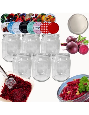 Słoiki - Słoiki 540ml 6 KOMPLETÓW z POKRYWKĄ słoiki na pasztet dżemy zaprawy 82mm - product 14