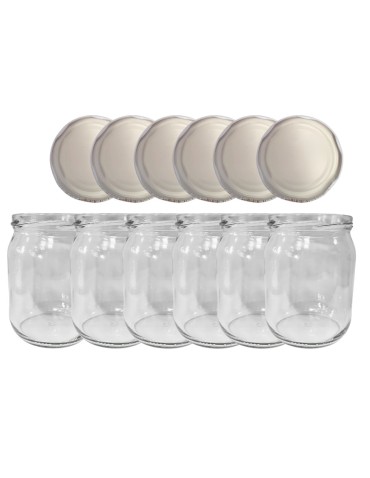 Słoiki - Słoiki 540ml 6 KOMPLETÓW z POKRYWKĄ słoiki na pasztet dżemy zaprawy 82mm - product 15