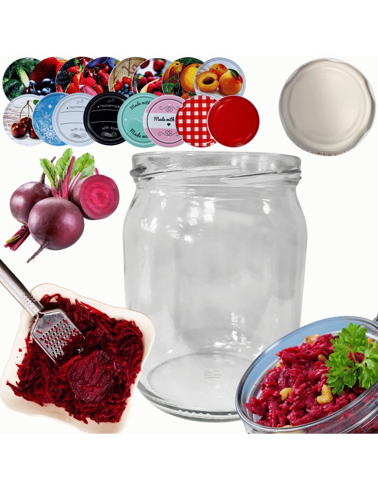 Słoiki - Słoik 540ml KOMPLET z POKRYWKĄ słoik na pasztet dżemy kompot zaprawy 82mm - product MODO24.PL 14