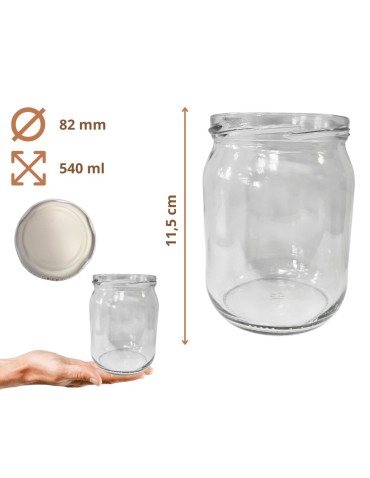 Słoiki - Słoiki 540ml słoiki na pasztet dżem kompot grzybki zaprawy 30szt. 82mm - product 3