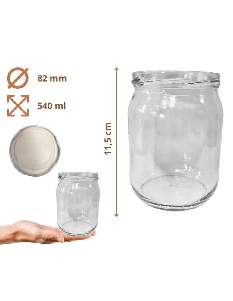 Słoiki - Słoiki 540ml słoiki na pasztet dżem kompot grzybki zaprawy 6szt. 82mmmm - product MODO24.PL 16