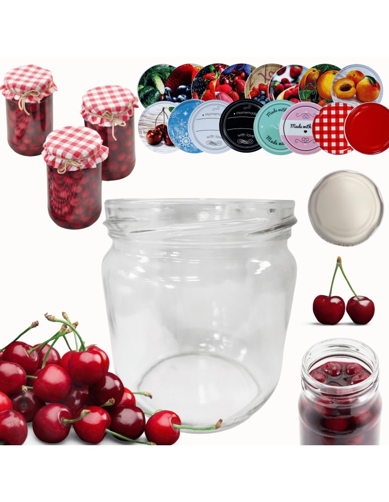 Słoiki - Słoik 425ml KOMPLET z POKRYWKĄ słoik na pasztet dżemy kompot grzybki 82mm - product MODO24.PL 14