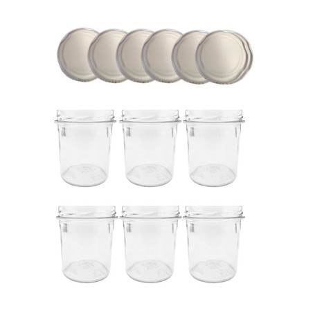 Słoiki 346ml 6 KOMPLETÓW z POKRYWKĄ słoiki na pasztet dżemy grzybki 82mm
