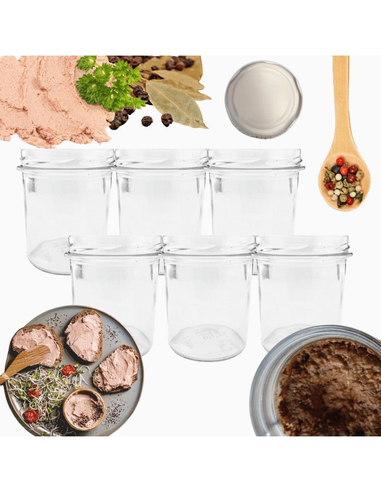 Słoiki - Słoiki 346ml słoiki na pasztet dżem kompot grzybki konfitury 6szt. 82mm - product MODO24.PL 1