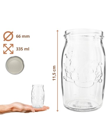 Słoiki - Słoiki 335ml 60 KOMPLETÓW z POKRYWKĄ dżemy konfitury kompot grzybki 66mm - product 16