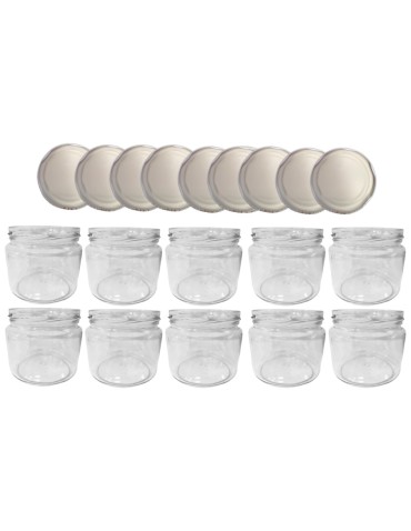 Słoiki - Słoiki 330ml 10 KOMPLETÓW z POKRYWKĄ dżemy konfitury przyprawy grzybki 82mm - product 15