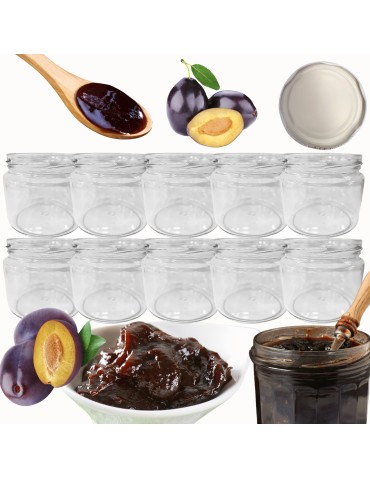 Słoiki - Słoiki 330ml słoiczki na dżem przyprawy grzybki konfitury 10szt. 82mm PZH - product 14
