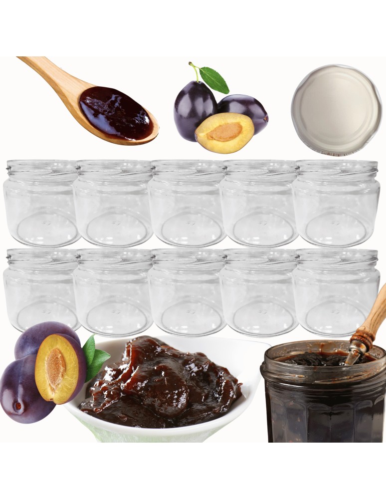 Słoiki - Słoiki 330ml słoiczki na dżem przyprawy grzybki konfitury 10szt. 82mm PZH - product MODO24.PL 14