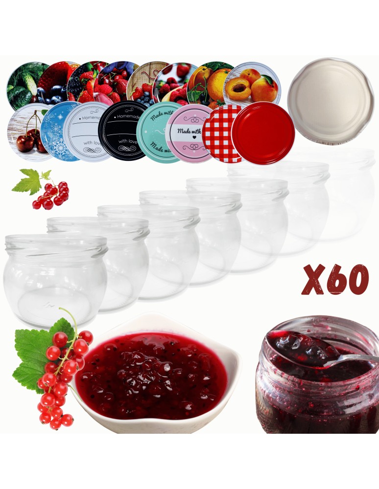 Słoiki - Słoiki 260ml 60 KOMPLETÓW z POKRYWKĄ dżemy konfitury przyprawy deserki 82mm - product MODO24.PL 14