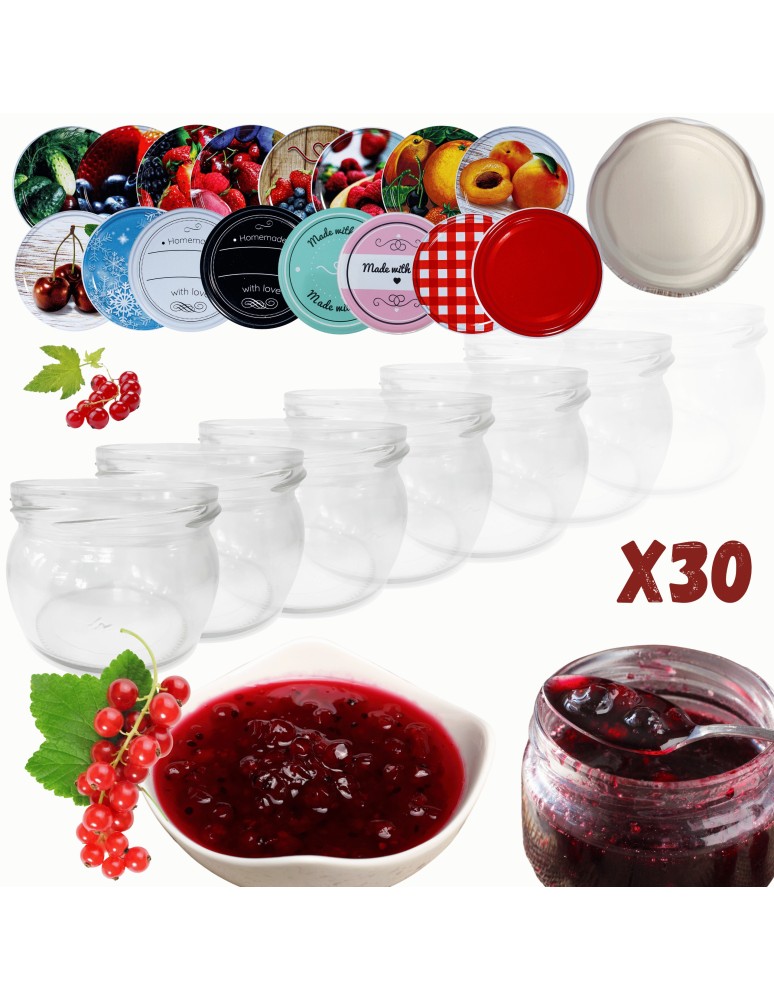 Słoiki - Słoiki 260ml 30 KOMPLETÓW z POKRYWKĄ dżemy konfitury przyprawy deserki 82mm - product MODO24.PL 14