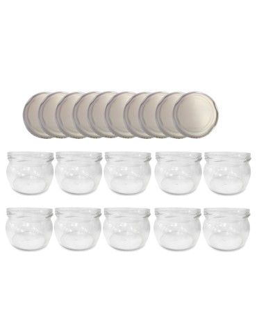 Słoiki - Słoiki 260ml 10 KOMPLETÓW z POKRYWKĄ dżemy konfitury przyprawy deserki 82mm - product 15