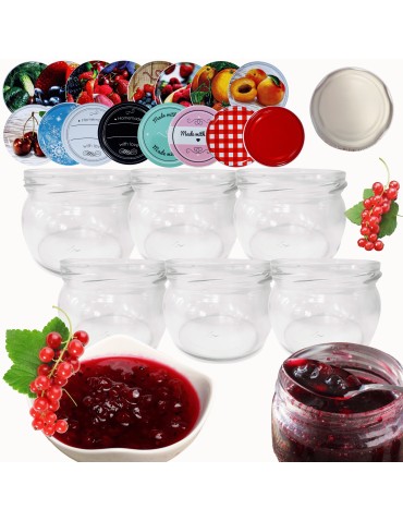 Słoiki - Słoiki 260ml 6 KOMPLETÓW z POKRYWKĄ dżemy konfitury przyprawy deserki 82mm - product 14