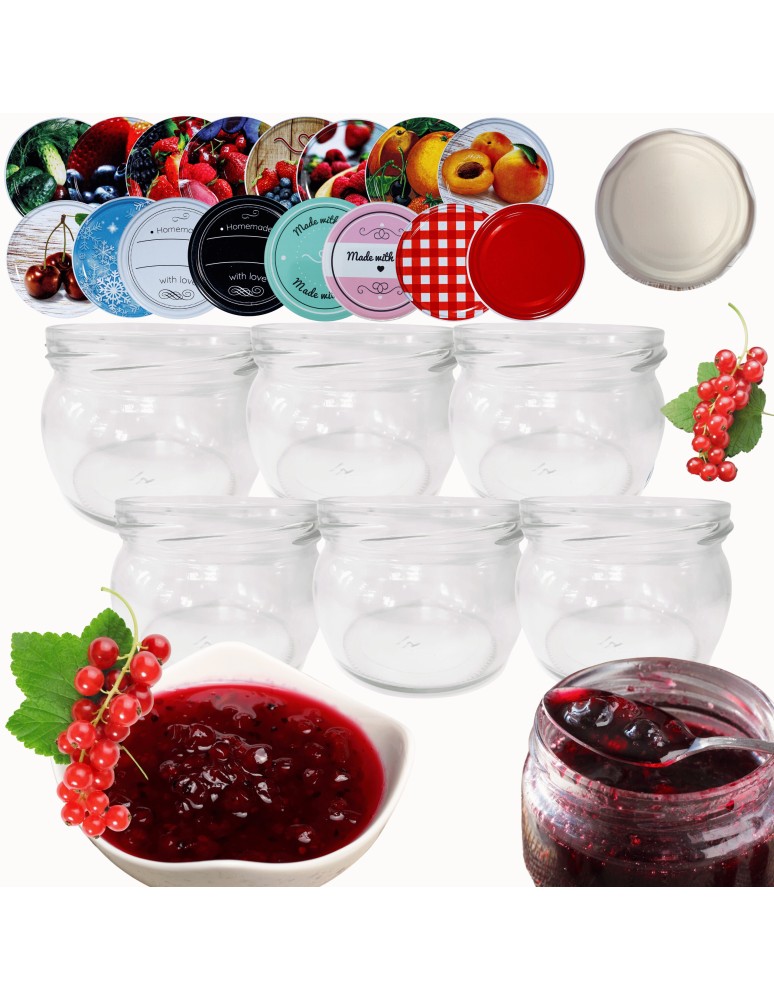 Słoiki - Słoiki 260ml 6 KOMPLETÓW z POKRYWKĄ dżemy konfitury przyprawy deserki 82mm - product MODO24.PL 14