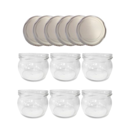 Słoiki 260ml 6 KOMPLETÓW z POKRYWKĄ dżemy konfitury przyprawy deserki 82mm