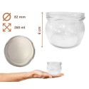 Słoiki 260ml 6 KOMPLETÓW z POKRYWKĄ dżemy konfitury przyprawy deserki 82mm