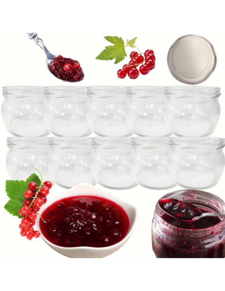 Słoiki - Słoiki 260ml słoiczki na dżem przyprawy deserki konfitury 10szt. 82mm PZH - product MODO24.PL 14