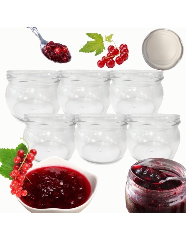 Słoiki - Słoiki 260ml słoiczki na dżem przyprawy deserki konfitury 6szt. 82mm PZH - product 14