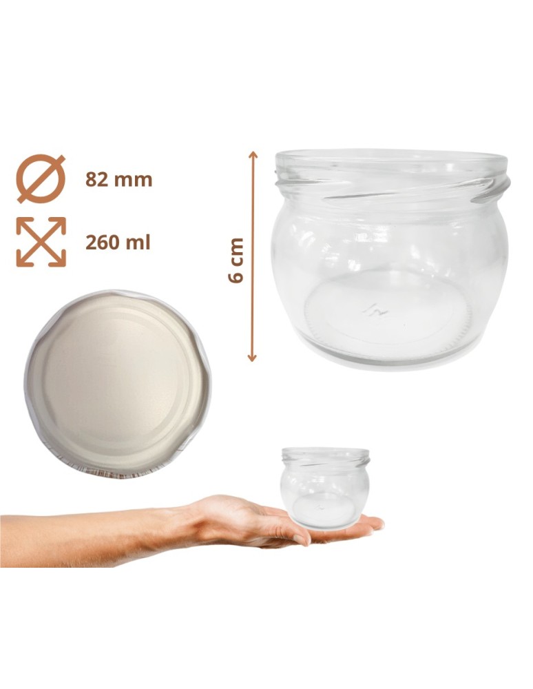 Słoiki - Słoiki 260ml słoiczki na dżem przyprawy deserki konfitury 6szt. 82mm PZH - product MODO24.PL 16