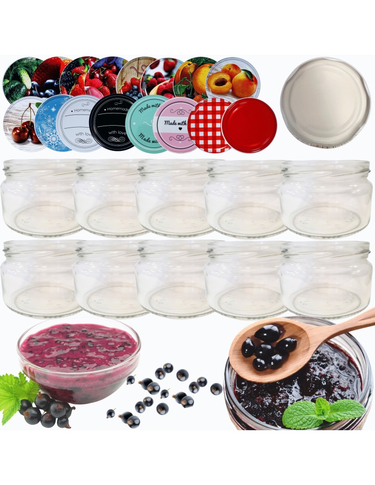 Słoiki - Słoiki 250ml 10 KOMPLETÓW z POKRYWKĄ dżemy konfitury przyprawy deserki 82mm - product MODO24.PL 14