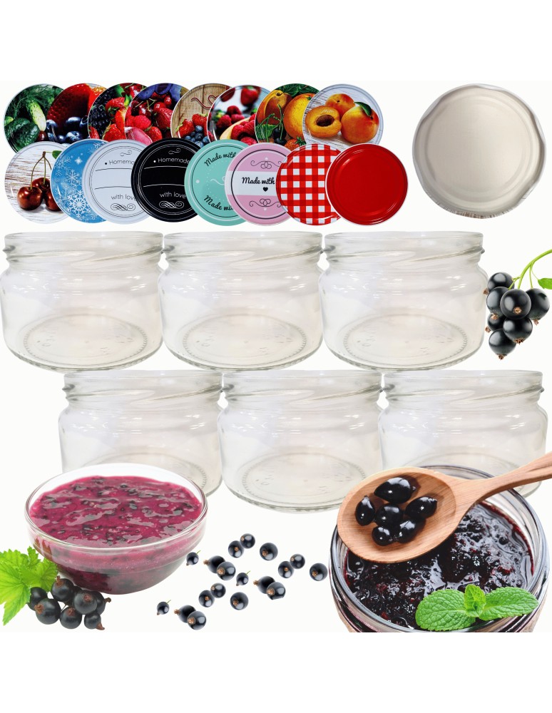 Słoiki - Słoiki 250ml 6 KOMPLETÓW z POKRYWKĄ dżemy konfitury przyprawy deserki 82mm - product MODO24.PL 14