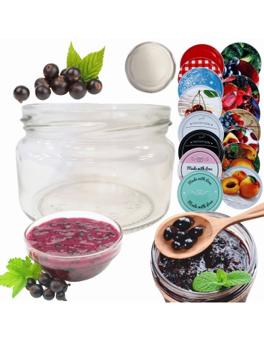Słoiki - Słoik 250ml KOMPLET z POKRYWKĄ słoik dżemy konfitury przyprawy deserki 82mm - product 14