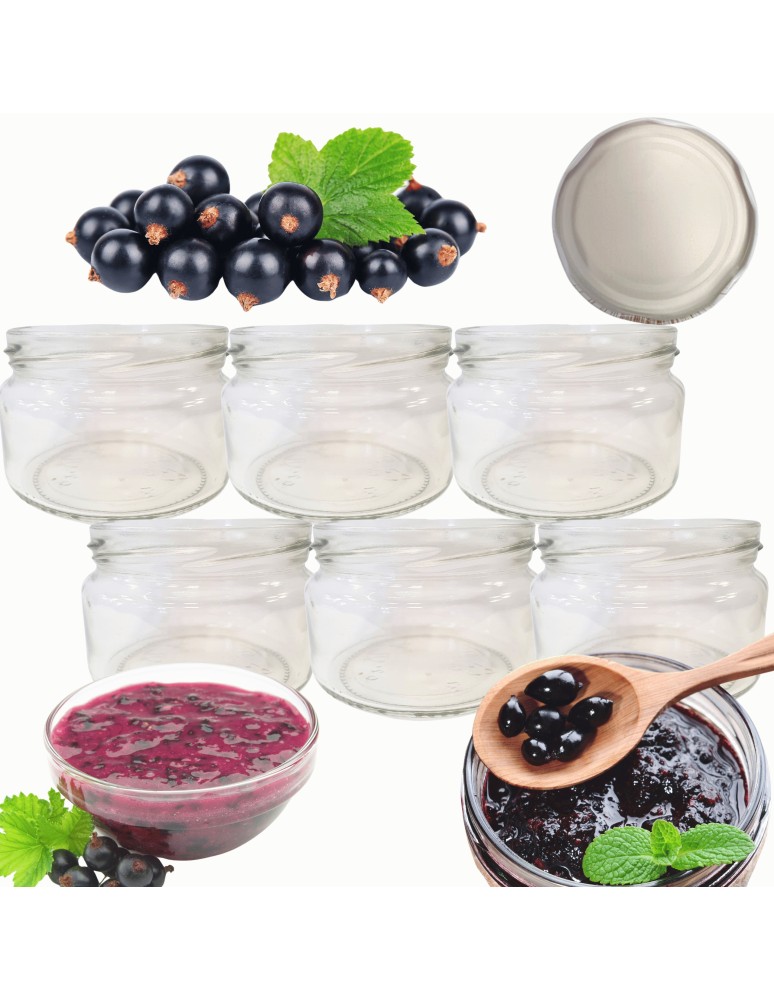 Słoiki - Słoiki 250ml słoiczki na dżem przyprawy deserki konfitury 6szt. 82mm PZH - product MODO24.PL 14