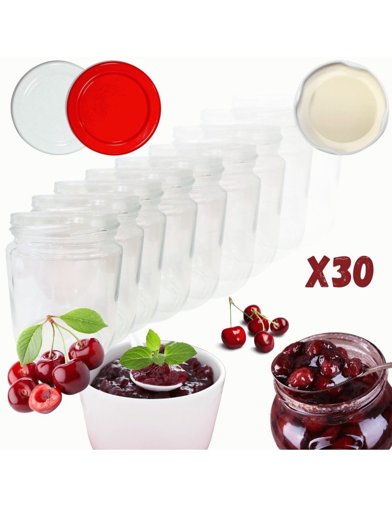 Słoiki - Słoiki 250ml 30 KOMPLETÓW z POKRYWKĄ dżemy konfitury przyprawy deserki 66mm - product MODO24.PL 14