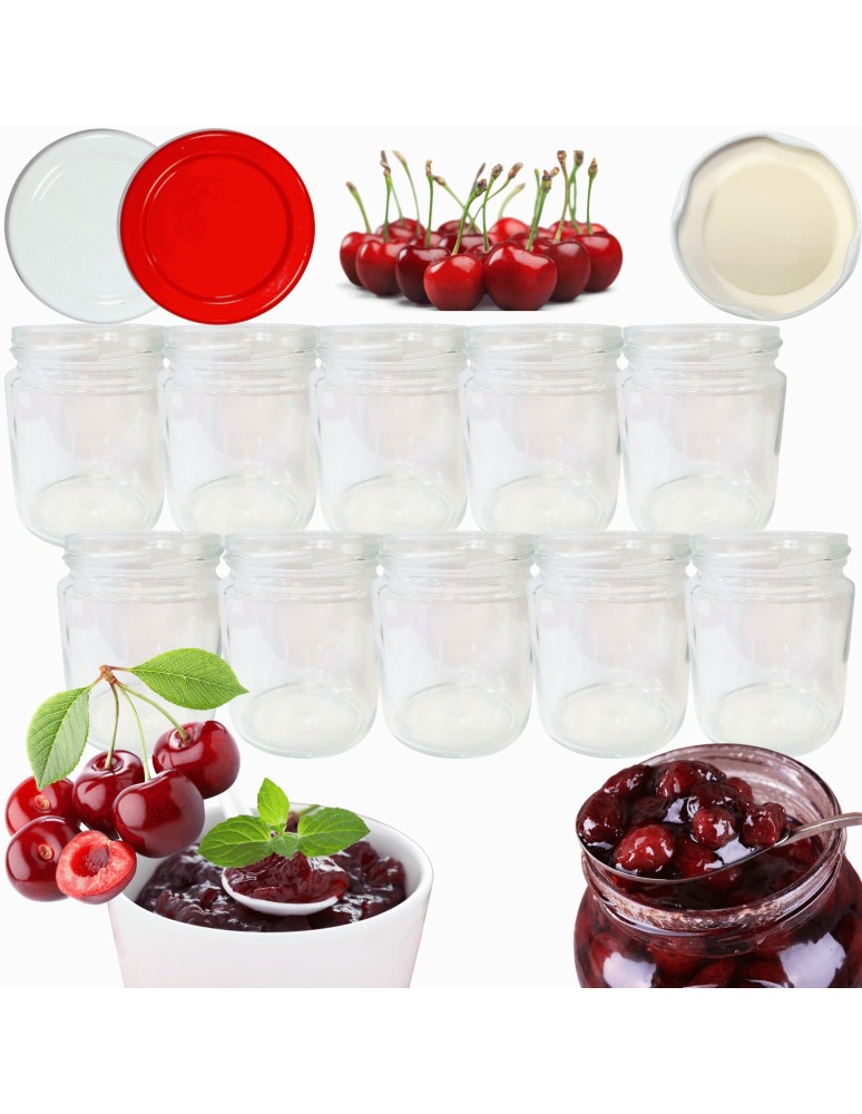 Słoiki - Słoiki 250ml 10 KOMPLETÓW z POKRYWKĄ dżemy konfitury przyprawy deserki 66mm - product MODO24.PL 14