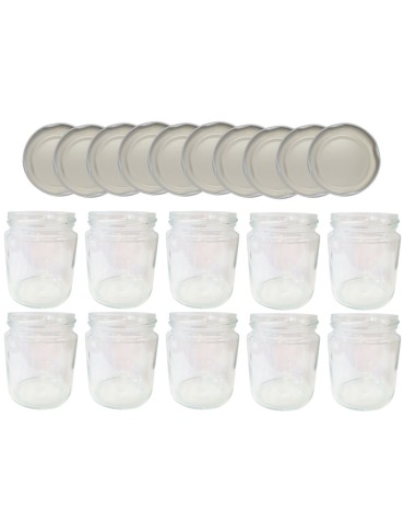 Słoiki - Słoiki 250ml 10 KOMPLETÓW z POKRYWKĄ dżemy konfitury przyprawy deserki 66mm - product 15