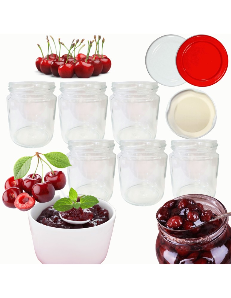 Słoiki - Słoiki 250ml 6 KOMPLETÓW z POKRYWKĄ dżemy konfitury przyprawy deserki 66mm - product MODO24.PL 14