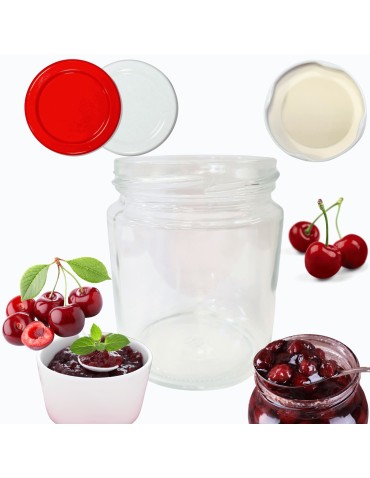 Słoiki - Słoik 250ml KOMPLET z POKRYWKĄ słoik dżemy konfitury przyprawy deserki 66mm - product 14