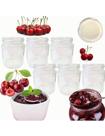 Słoiki - Słoiki 250ml słoiczki na dżem przyprawy deserki konfitury 6szt. 66mm PZH - product 14