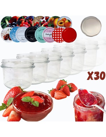 Słoiki - Słoiki 235ml 30 KOMPLETÓW z POKRYWKĄ dżemy konfitury przyprawy deserki 82mm - product 14