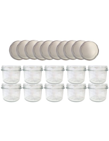 Słoiki - Słoiki 235ml 10 KOMPLETÓW z POKRYWKĄ dżemy konfitury przyprawy deserki 82mm - product 15