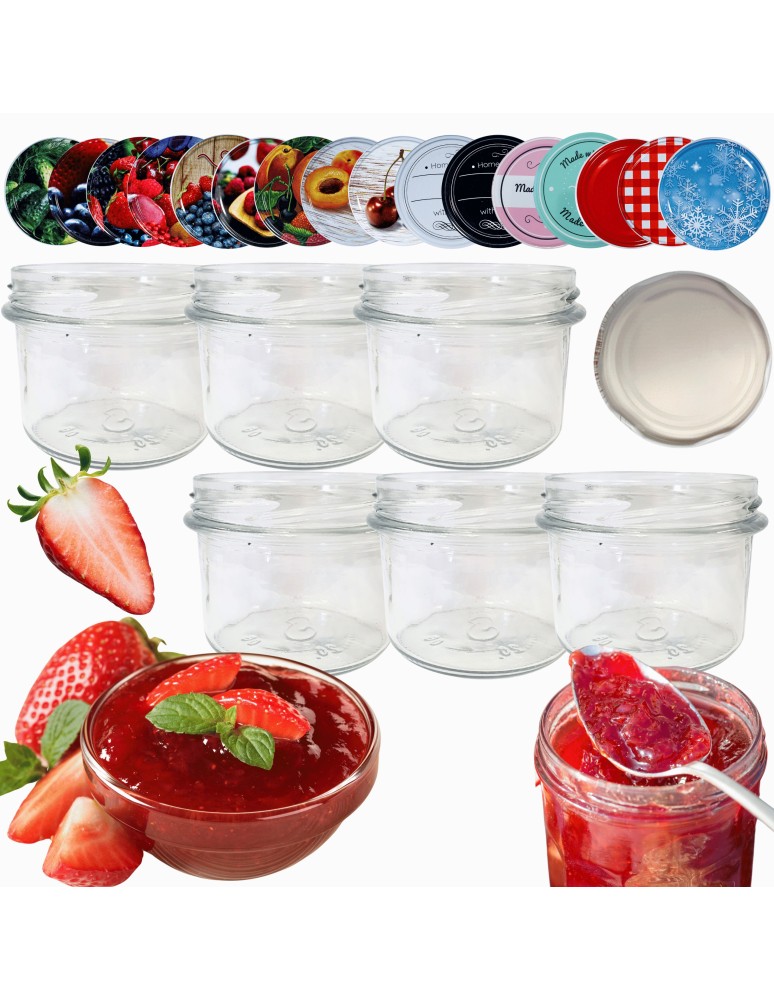 Słoiki - Słoiki 235ml 6 KOMPLETÓW z POKRYWKĄ dżemy konfitury przyprawy deserki 82mm - product MODO24.PL 14