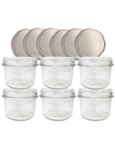 Słoiki - Słoiki 235ml 6 KOMPLETÓW z POKRYWKĄ dżemy konfitury przyprawy deserki 82mm - product 15