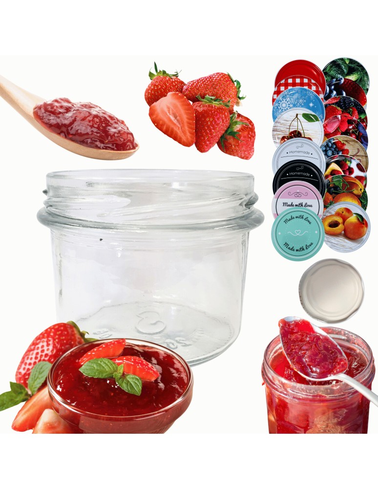Słoiki - Słoik 235ml KOMPLET z POKRYWKĄ słoik dżemy konfitury przyprawy deserki 82mm - product MODO24.PL 14