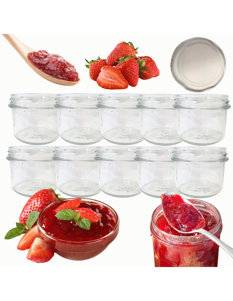 Słoiki - Słoiki 235ml słoiczki na dżem przyprawy deserki konfitury 10szt. 82mm PZH - product MODO24.PL 14