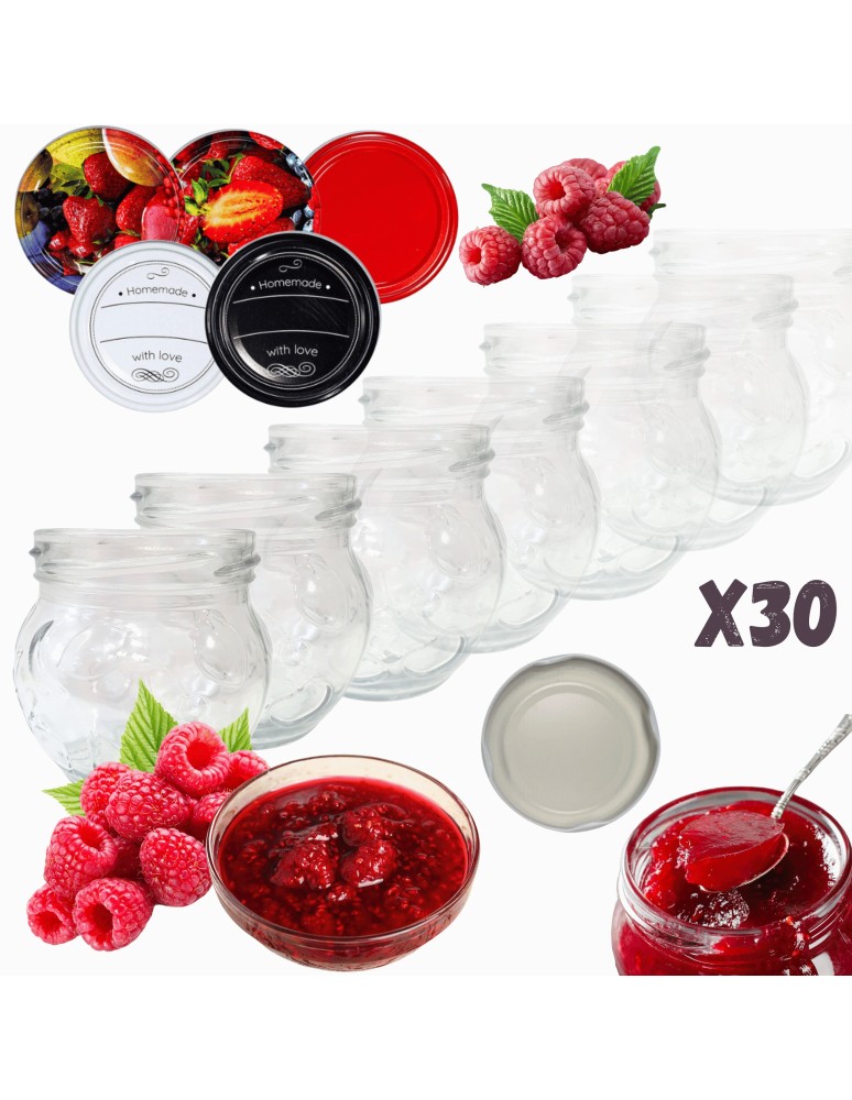 Słoiki - Słoiki 215ml 30 KOMPLETÓW z POKRYWKĄ dżemy konfitury przyprawy deserki 66mm - product MODO24.PL 14