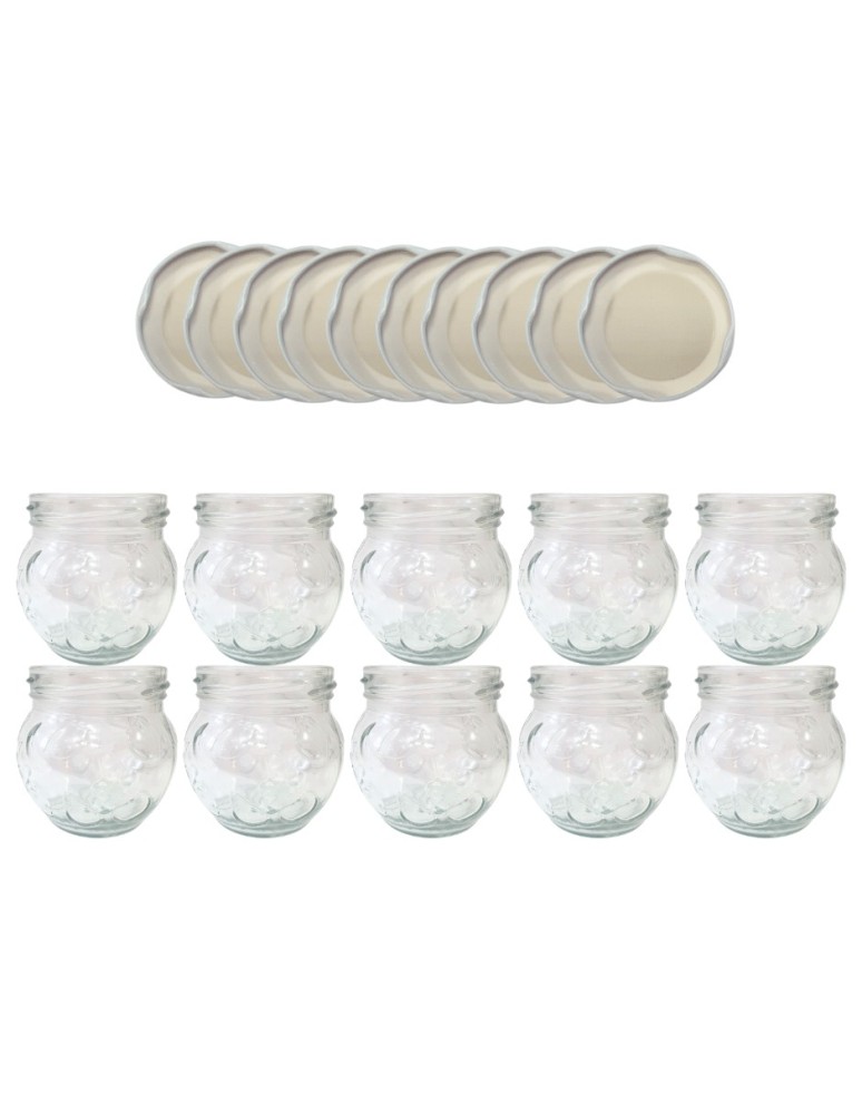 Słoiki - Słoiki 215ml 10 KOMPLETÓW z POKRYWKĄ dżemy konfitury przyprawy deserki 66mm - product MODO24.PL 15