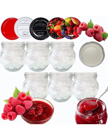Słoiki - Słoiki 215ml 6 KOMPLETÓW z POKRYWKĄ dżemy konfitury przyprawy deserki 66mm - product 14