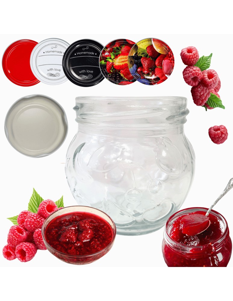 Słoiki - Słoik 215ml KOMPLET z POKRYWKĄ słoik dżemy konfitury przyprawy deserki 66mm - product MODO24.PL 14