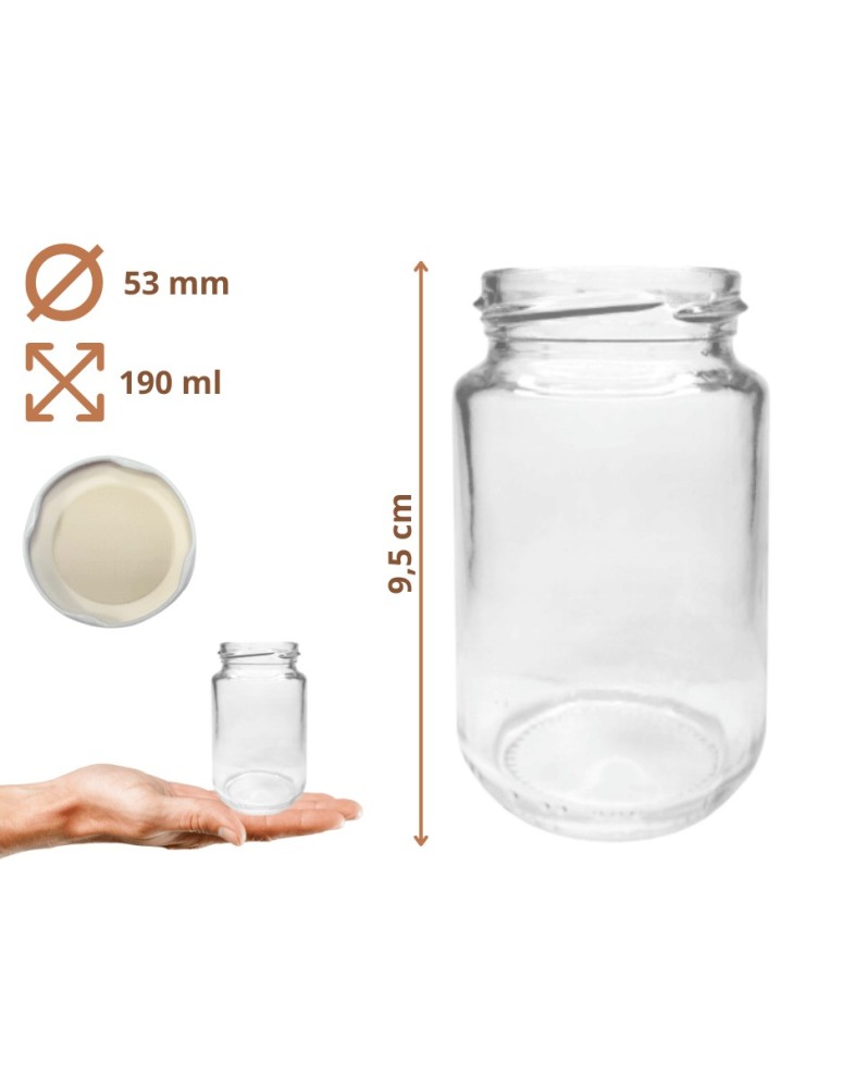 Słoiki - Słoiki 190ml słoiki na dżem przyprawy deserki konfitury 0,2L 30szt 53mm PZH - product MODO24.PL 16