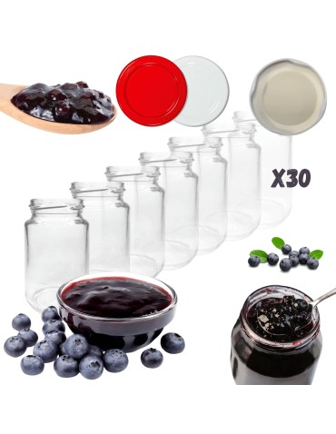 Słoiki - Słoiki 190ml 30x KOMPLET z POKRYWKĄ dżemy konfitury przyprawy deserki 53mm - product 14