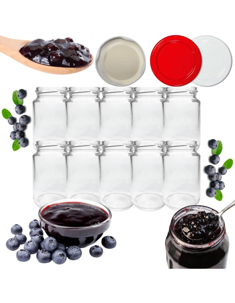 Słoiki - Słoiki 190ml 10x KOMPLET z POKRYWKĄ dżemy konfitury przyprawy deserki 53mm - product MODO24.PL 14
