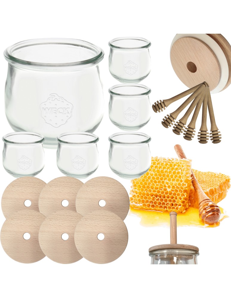 Słoiki weck - Słoiki na miód WECK zestaw słoików do miodu z nabierakiem 580ml W5 6szt EKO - product MODO24.PL 15