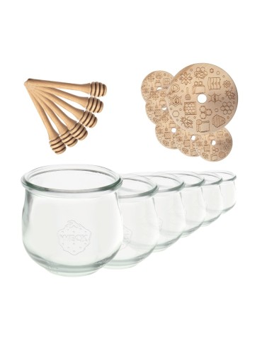 Słoiki weck - Słoiki na miód WECK zestaw słoików do miodu z nabierakiem 580ml W4 6szt EKO - product 16